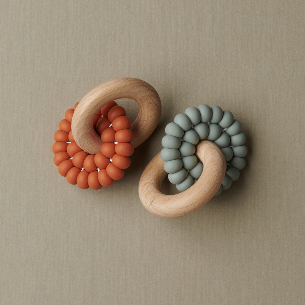 Silicone and Beech wood teether