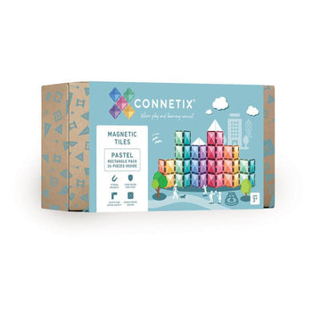 24 Piece Pastel Rectangle Pack - Connetix Magnetic Tiles