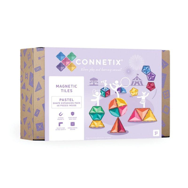 48 Piece Pastel Shape Pack - Connetix Magnetic Tiles