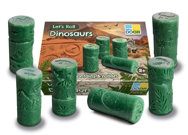 6 egg-shaped dino egg beeswax crayons