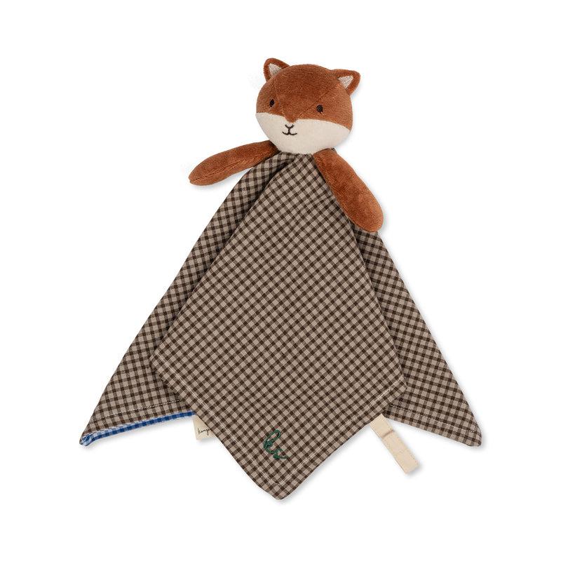 Organic Gingham Baby Comforter - Fox