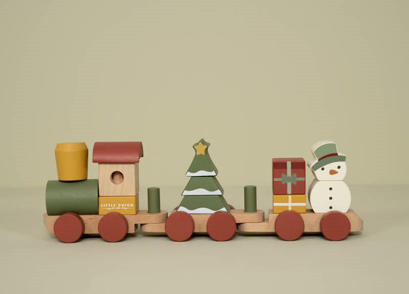 Wooden Christmas Stacking Train Toy