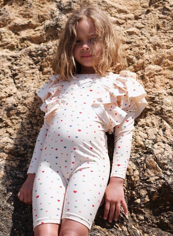 Children's UV Swimsuit Onesie - Hearts