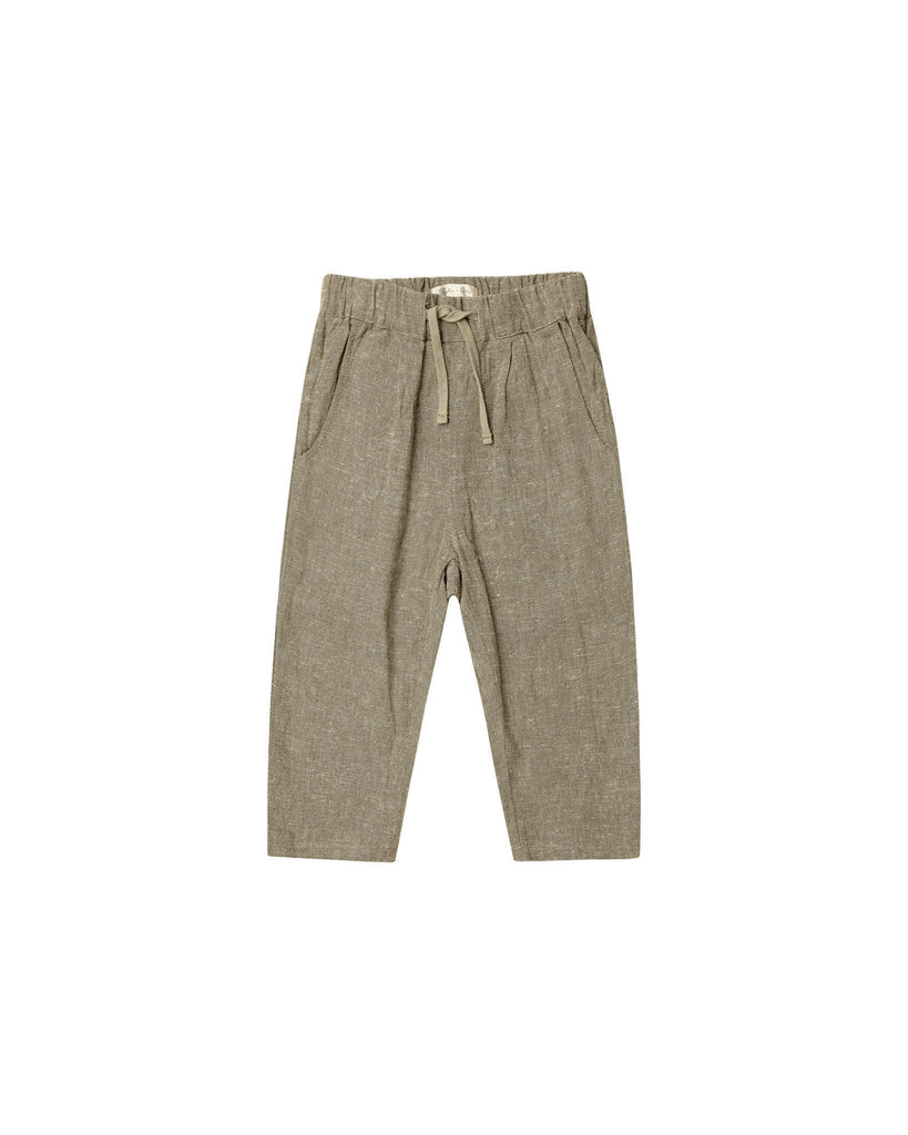 Ethan Linen Trousers - Olive
