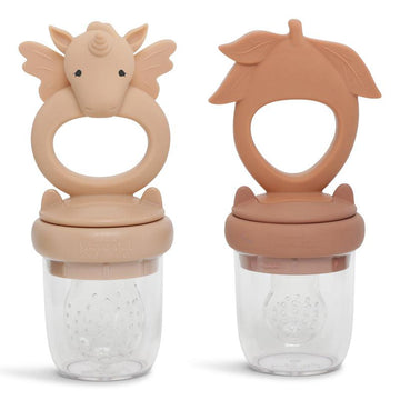 Weaning & Teething - Silicone Feeder & Soother - Rose Sand