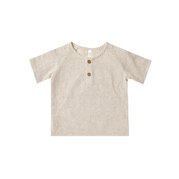 Ziggy Linen Short Sleeved Shirt - Sand Stripe