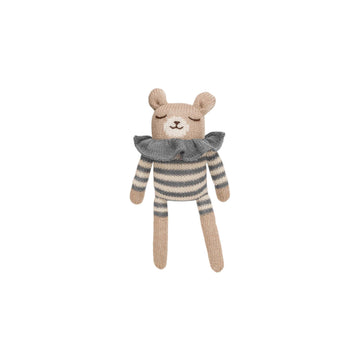 Knitted Teddy - Slate Stripes