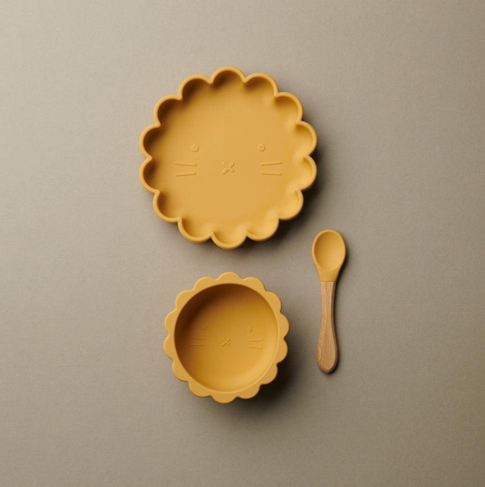 Lion Plate, Bowl & Spoon Set