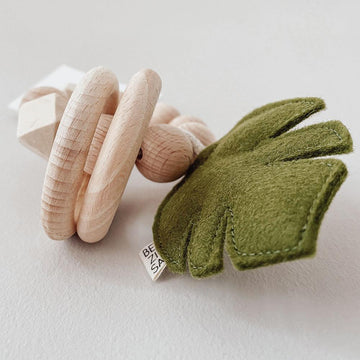Wooden Baby Rattle - Leaves