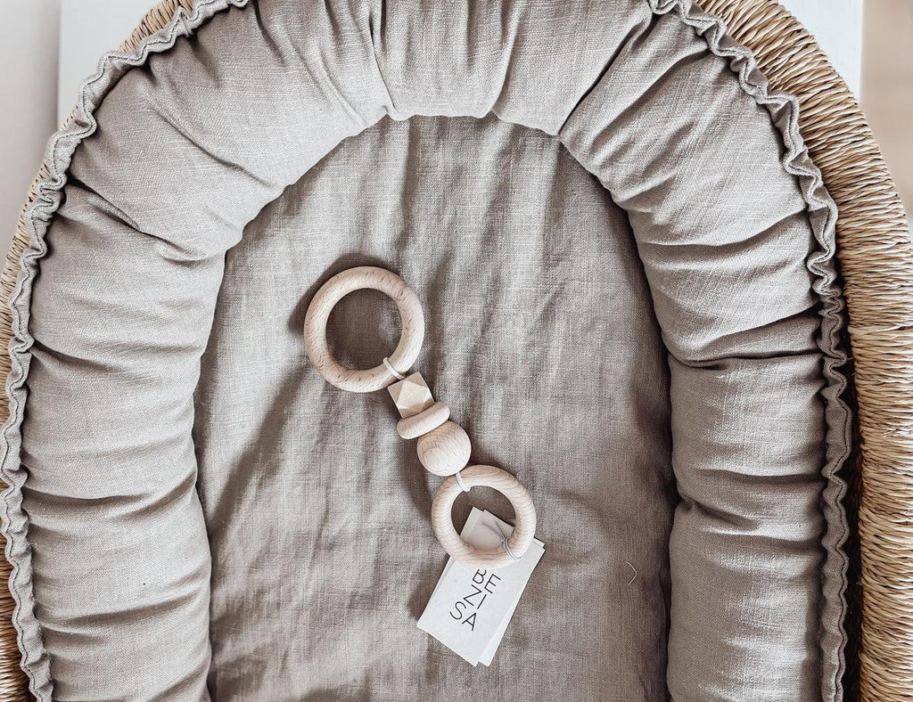 Wooden Baby Rattle - 'O'